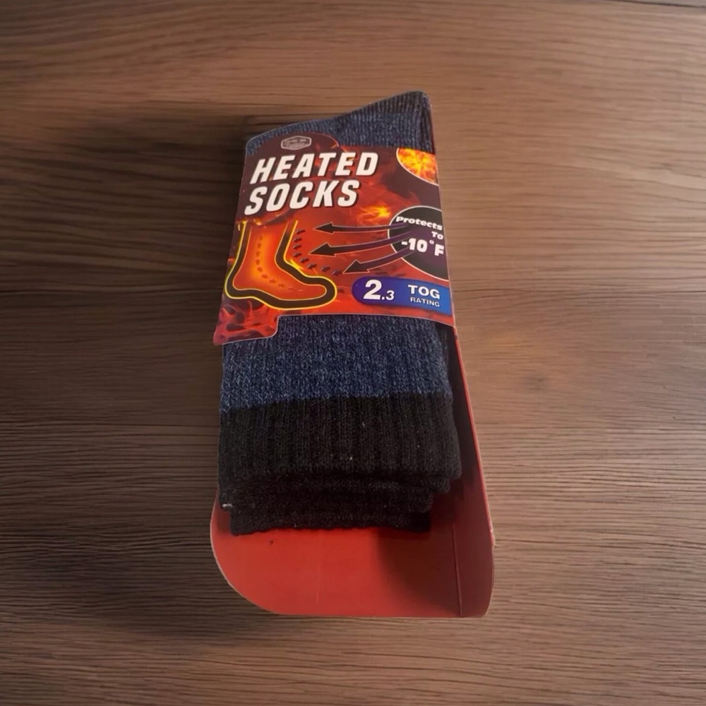 🎄 Men’s Heated Socks (sock size 10-13)-Navy Melange